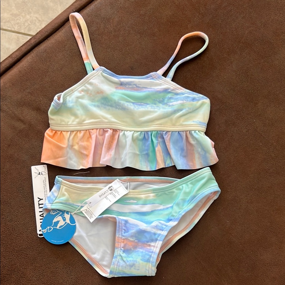 Cupshe Blue and Orange Bikini Swimwear Size 5 New With Tags
